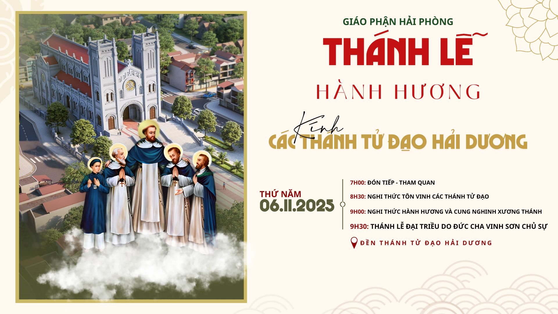 🔴TRỰC TIẾP | ĐẠI LỄ HÀNH HƯƠNG KÍNH CÁC THÁNH TỬ ĐẠO HẢI DƯƠNG | NGÀY 06.11.2025